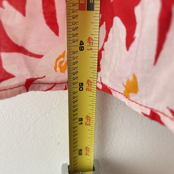 Bold Floral Print Sundress L Cotton Fit & Flare Country Summer Boho Picnic Retro - Picture 8 of 8